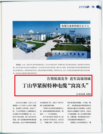 《电气中国》：丁山华紧握特种电缆“窝窝头”-太阳GG——太阳GG电缆 太阳GG品质